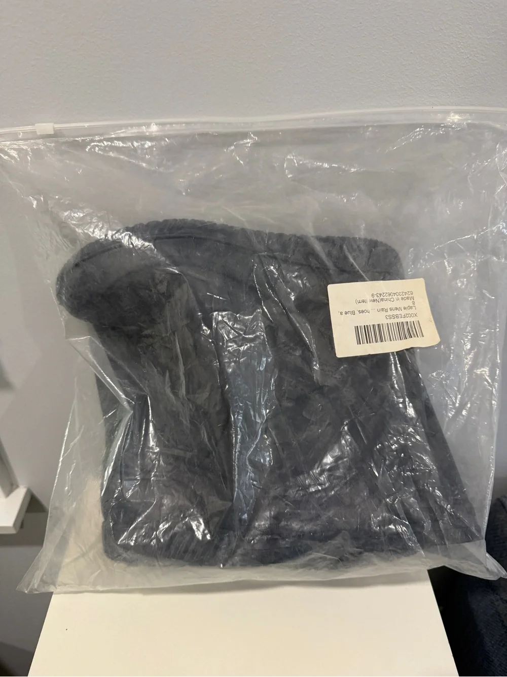 Men's Waterproof Navy Rubber Rain Boots